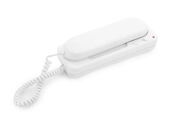 Білий телефон ізольовано на білому — стокове фото