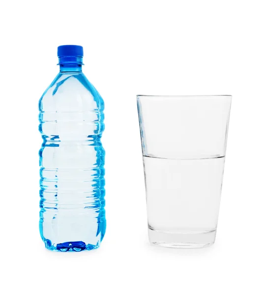 Fles en groot glas — Stockfoto