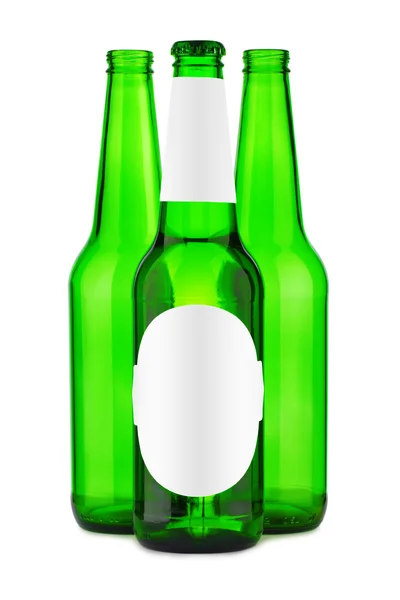 Flesje bier met label — Stockfoto