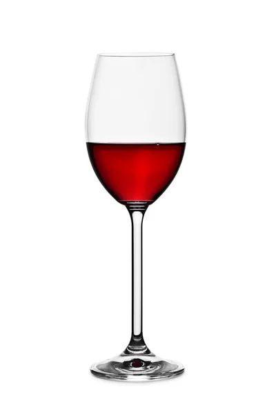 玻璃与孤立的红酒 — 图库照片