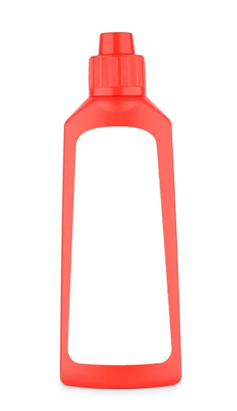 Изолированная красная бутылка шампуня — стоковое фото