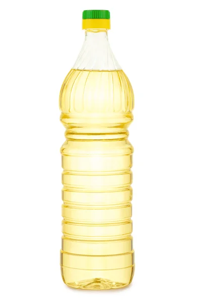 Izole sarı yağ şişe — Stok fotoğraf