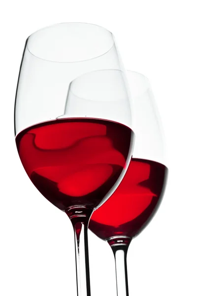 Dois copos com vinho tinto — Fotografia de Stock