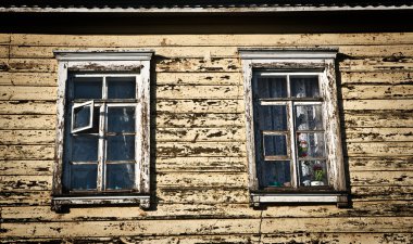 Old wall with windows clipart