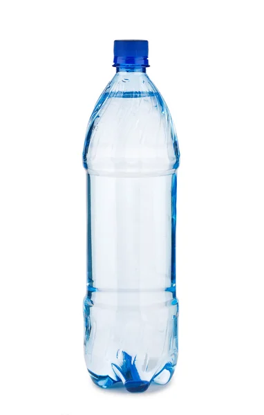 Modrá láhev s vodou, samostatný — Stock fotografie