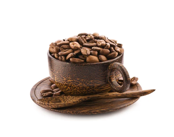 Taza de madera marrón de teca — Foto de Stock