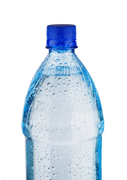 Bovenkant van blauwe fles — Stockfoto
