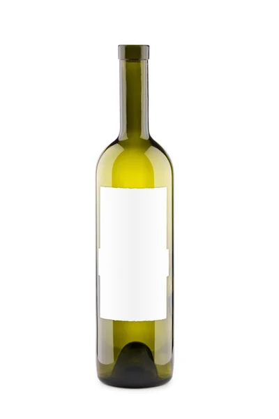 Botella de vino con etiqueta aislada —  Fotos de Stock
