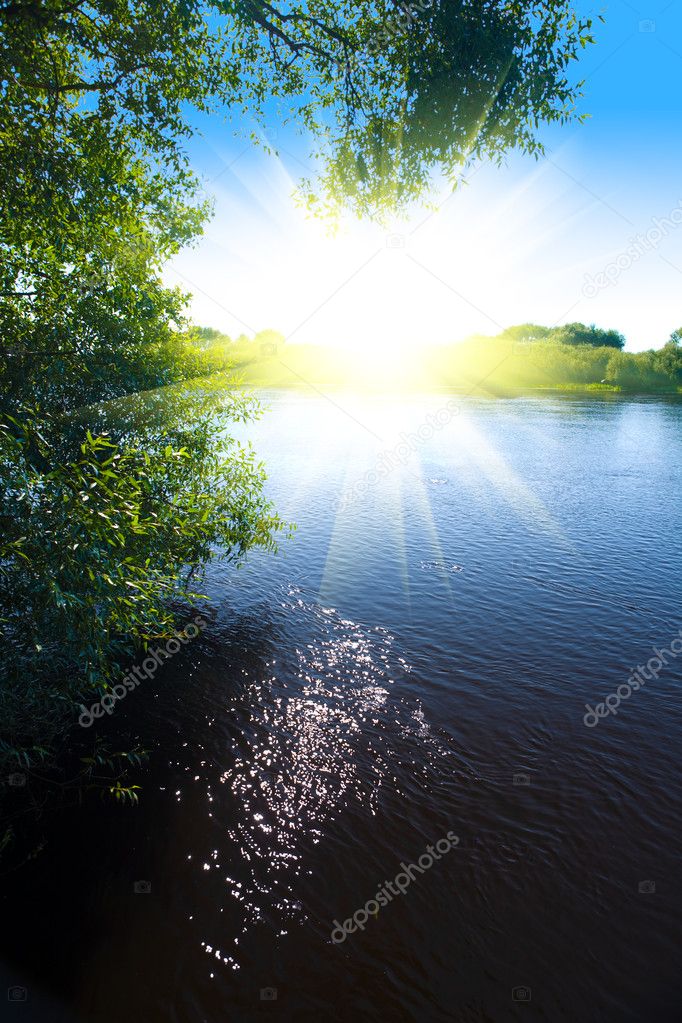 River and sun