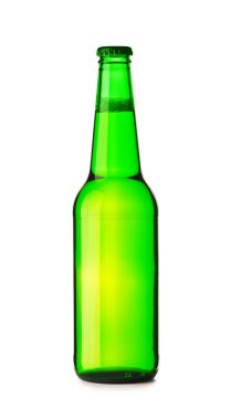 Isolated green bottle of beer clipart