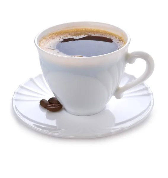 Taza de café blanco sobre fondo blanco —  Fotos de Stock