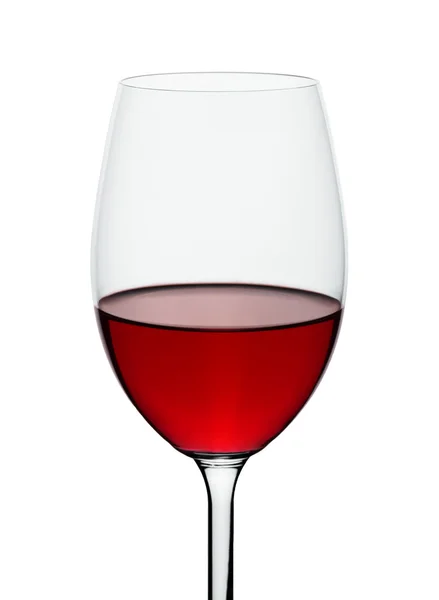 Wijnglas met rode wijn geïsoleerd — Stockfoto