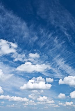 Cumulus and cirrus clouds clipart