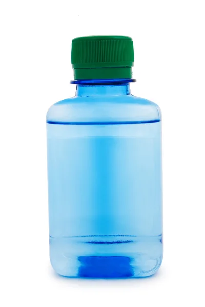 Mavi şişe kimyasal sıvı ile — Stok fotoğraf