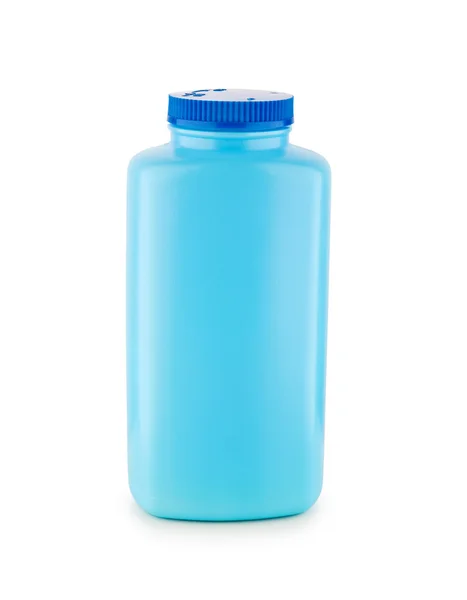 Niebieski butelki z tworzyw sztucznych na białym tle — Zdjęcie stockowe