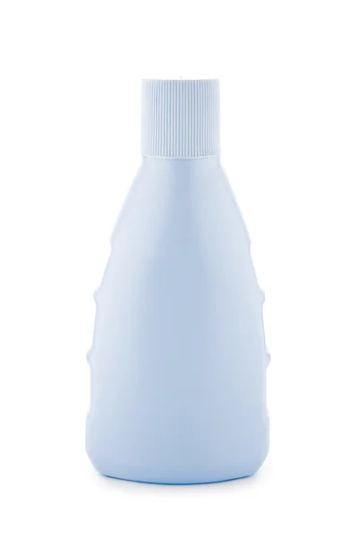 Голубая пластиковая бутылка — стоковое фото