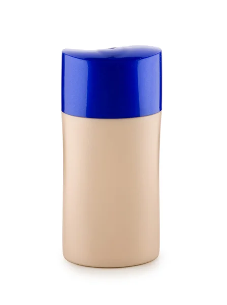 Бутылка коричневая с голубой обложкой — стоковое фото