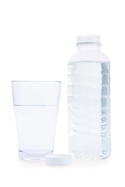 Samenstelling van de fles en glas — Stockfoto