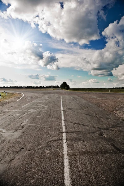 Crossroads on old road — Stock Photo, Image