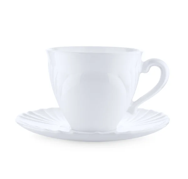 Cup on a plate isolated — Stock Photo, Image