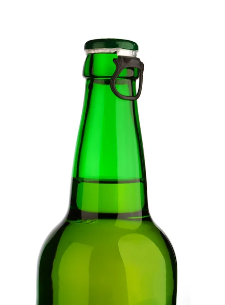 Parte superior aislada de la botella verde — Foto de Stock