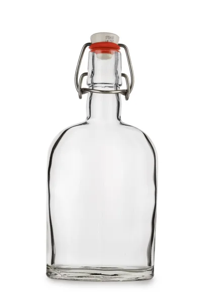 Bottiglia trasparente con coperchio a molla — Foto Stock
