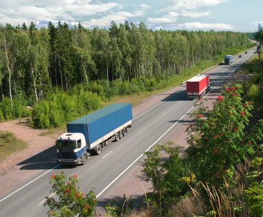 truck in a forest  clipart