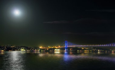 Midnight Bosphorus Bridge clipart