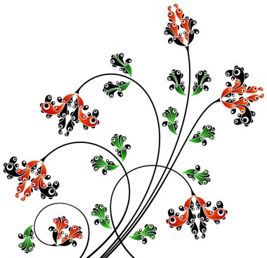 Kırmızı ve siyah çiçekler