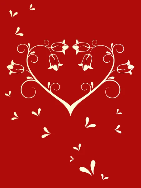 Romantikus virágos szív — Stock Vector