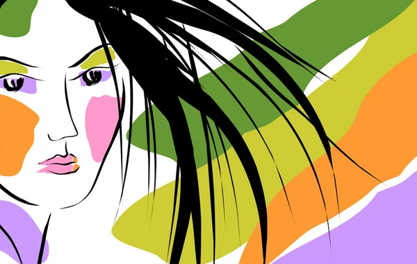 Rainbow fille de mode — Image vectorielle