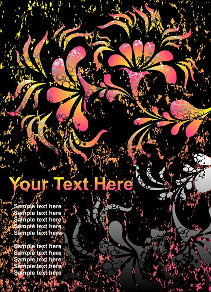 Готический плакат с цветами — стоковый вектор