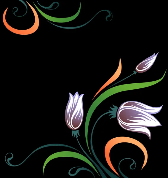 Tulipán s barvou listů — Stockový vektor