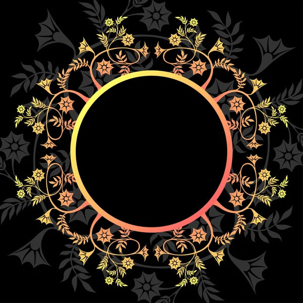 Marco circular con flores — Archivo Imágenes Vectoriales