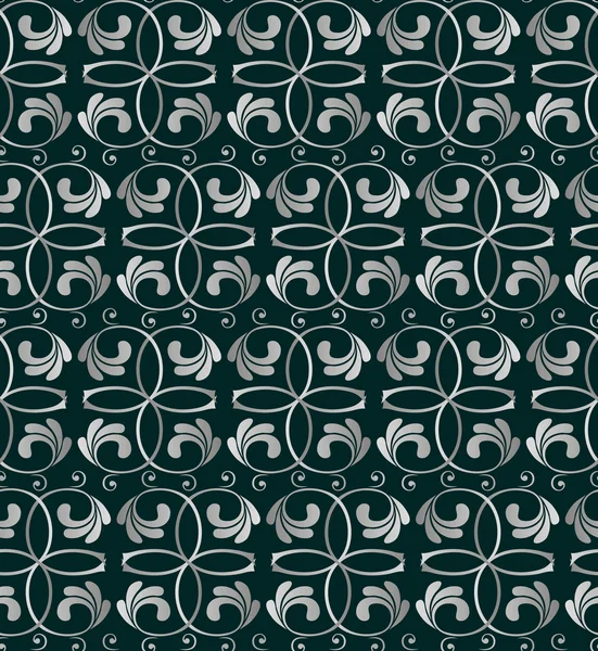 Motif floral argenté sans couture — Image vectorielle