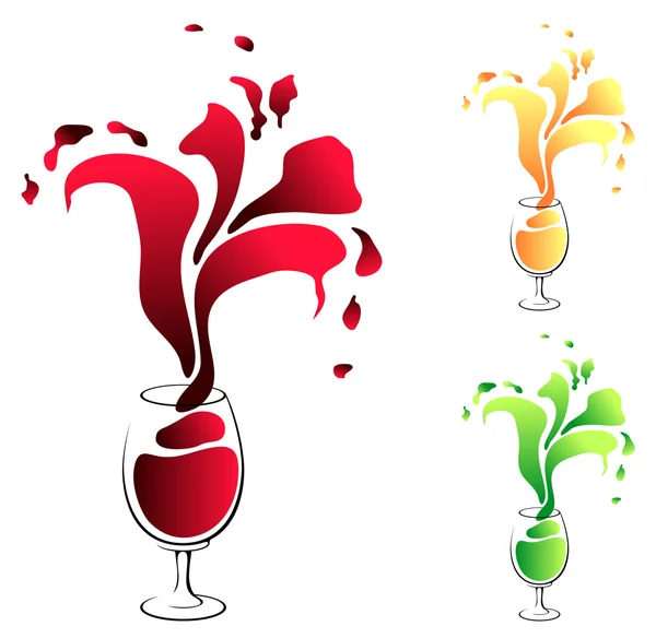 Glass with wine — Stock Vector