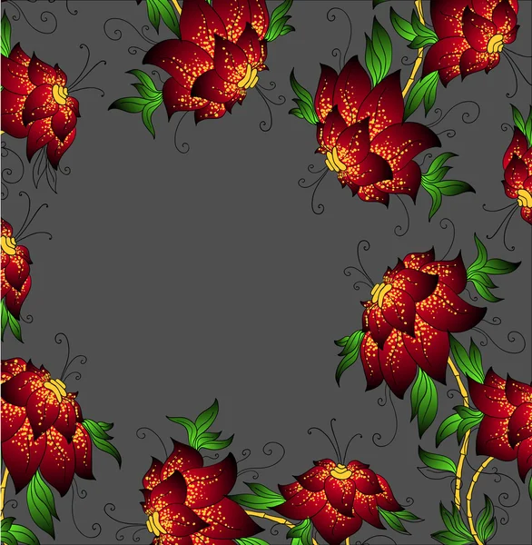 美丽的红色兰花 — 图库矢量图片