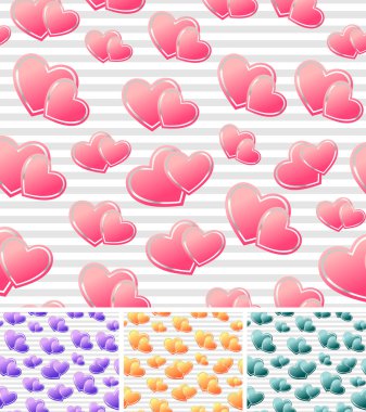 Seamless pattern with hearts clipart