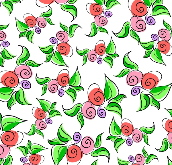 재미 있는 꽃 패턴 — 스톡 벡터