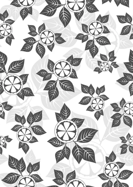 Seamless pattern with oranges and leafs — Wektor stockowy
