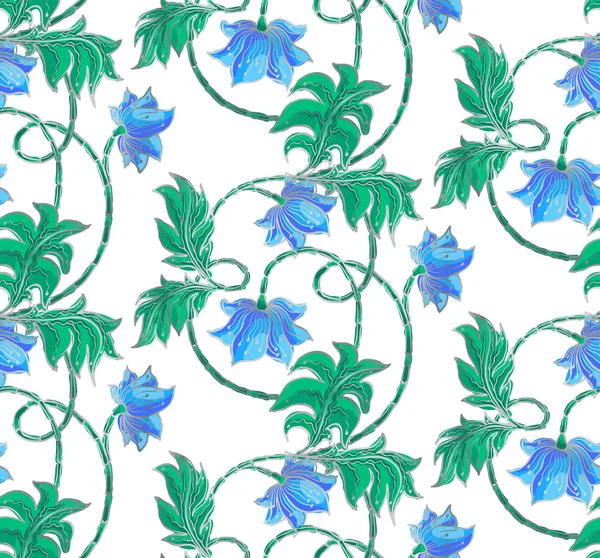 Zökkenőmentes minta kék virágokkal — Stock Vector