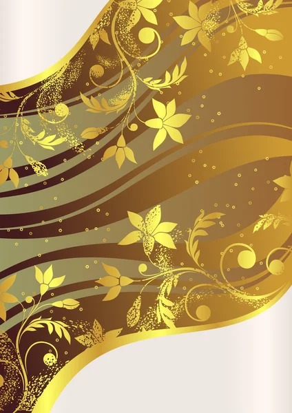 Картка з золотими анемонами — стоковий вектор