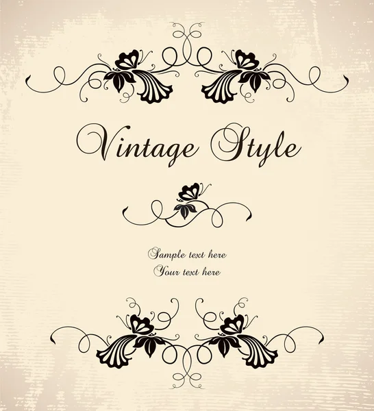 Vintage frame with butterflies — Stock Vector