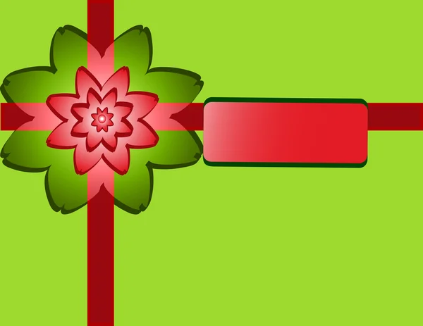 Kolorowy kwiat i czerwoną wstążką — Zdjęcie stockowe