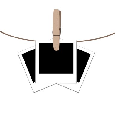 Photo frames on the rope clipart