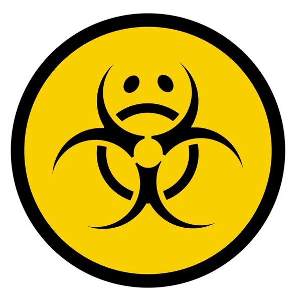 Bio gevaar symbool met droevig gezicht — Stockfoto