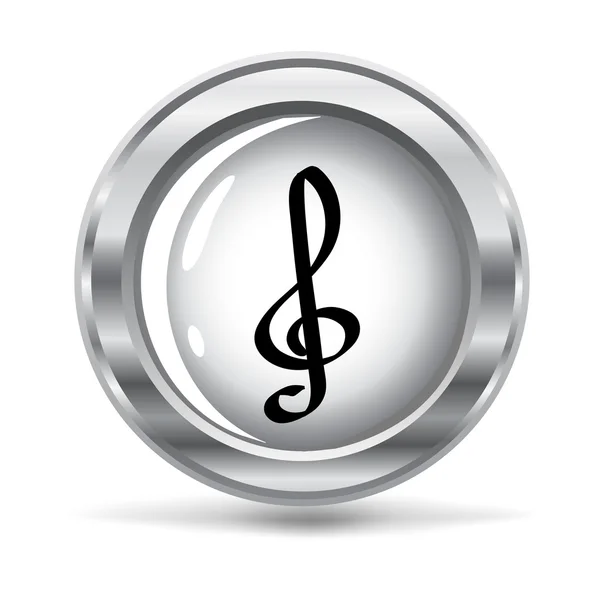 Metalowe przycisk z klucz wiolinowy — Wektor stockowy