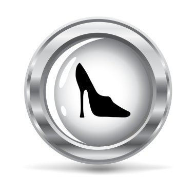 bir ayakkabı ile metalik simgesi