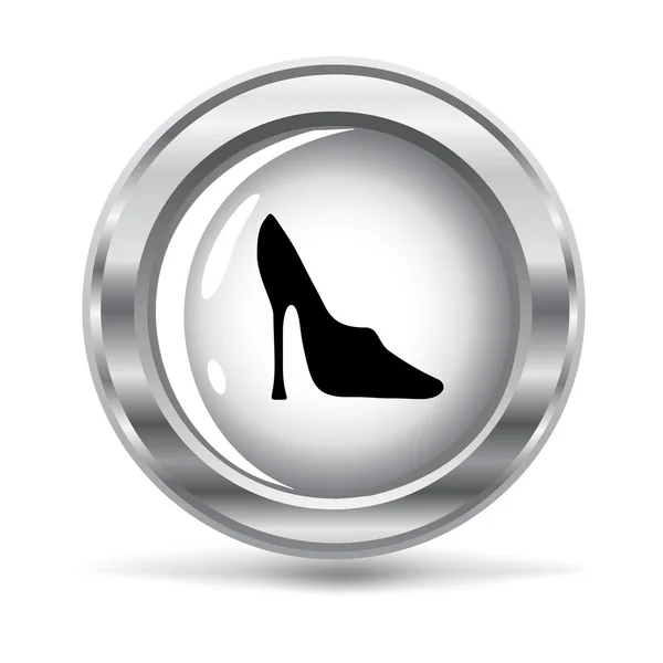 Metallic icon with a shoe — Stock Vector