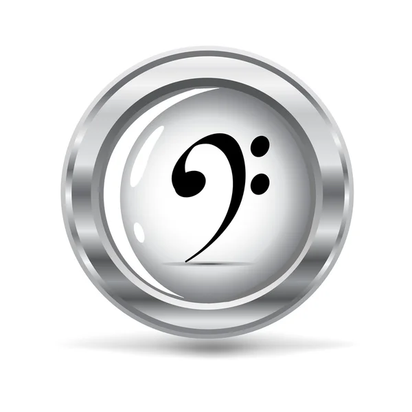 Ένα μεταλλικό κουμπί με ένα μπάσο clef — Διανυσματικό Αρχείο